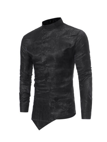 Men's Shirts Prom Top Dance Jacket Wedding Casual Paisley Print Button Down Hot - Picture 18 of 40