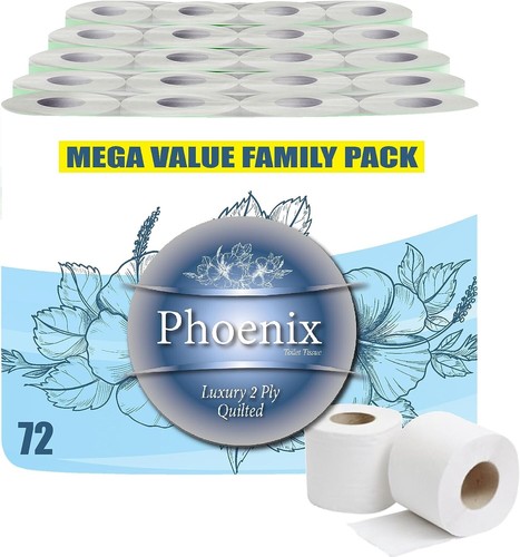 36 - 72 Rollen Phoenix gesteppt weich weiß Toilettenpapierrolle - Bild 1 von 4