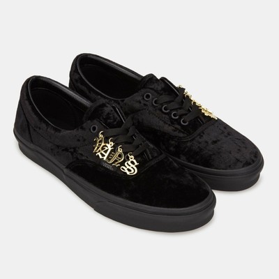 black velvet vans slip on