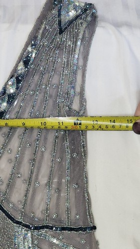 1920’s Flapper Fringe Style Dress Silver Flapper Fringe Dress - Picture 12 of 13