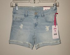 NEW GIRLS JUSTICE DENIM MIDI JEAN SHORTS SIZE 10