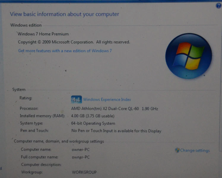 Notebook HP Pavilion DV6 PC_AMD Athlon X2 Dual Core QL-60 @ 1.90 GHz._4GB RAM. - Imagem 3 de 4