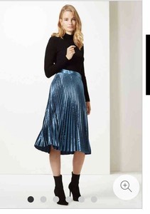 black velvet pleated midi skirt