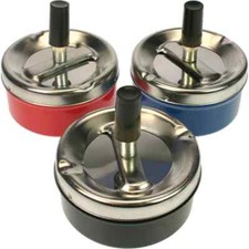 3x Aschenbecher Außen Windaschenbecher Drehscheibe Deckel Metall Glut Balkon Neu