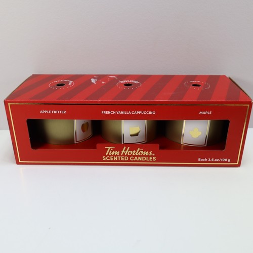 Tim Hortons Scents Collection Apple Fritter Maple FV Set 3 Candles 3.5 oz Each
