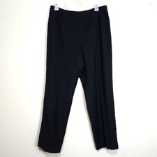 Talbots Women Black Wool Pants Trouser Italian Fabric 12 Petite Minimal Career