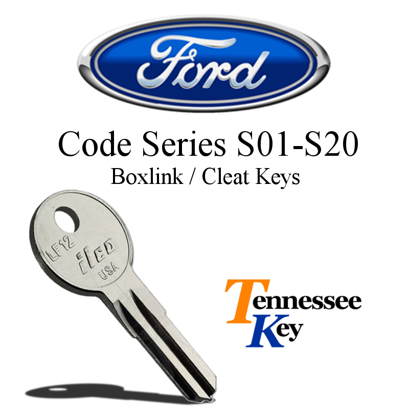 Ford Truck Bed Tie Down Boxlink Cleat Keys - Cut to Code - Fits Series S01 to S20
