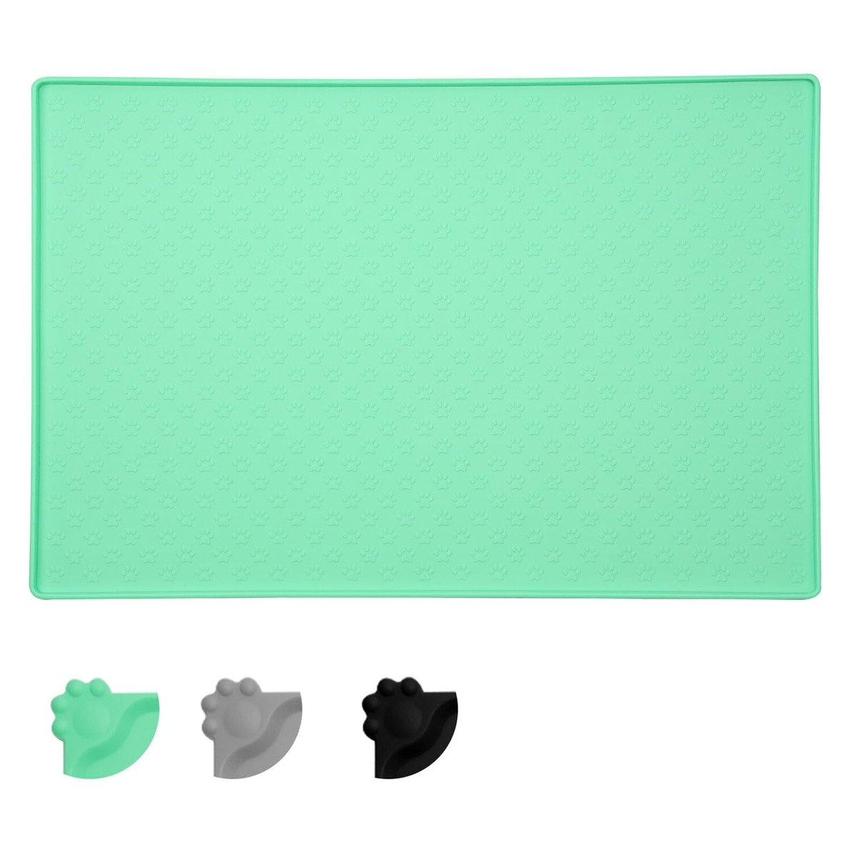 Tappetino Antiscivolo Per Ciotole Cani E Gatti - Impermeabile 48x30cm Con Design Zampe