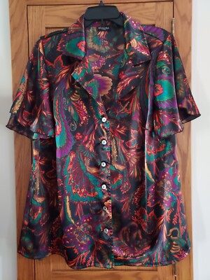 Effortless Style by Citiknits Button-Up Multicolor Blouse - 1X - New