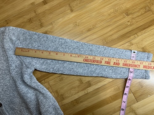 L.L. Bean Girls Long Sleeve 100% cotton Button-front Gray & Pink Sweater|SZ: XS - Picture 20 of 23