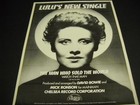 Lulu 1974 Promo Poster Ad Man Who Sold The World w/ David Bowie Mick Ronson refs