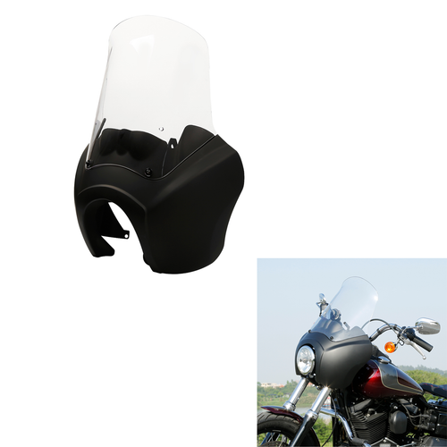 ABS Quarter Front Fairing 15'' Windscreen Fit For Harley Dyna Street Fat Bob
