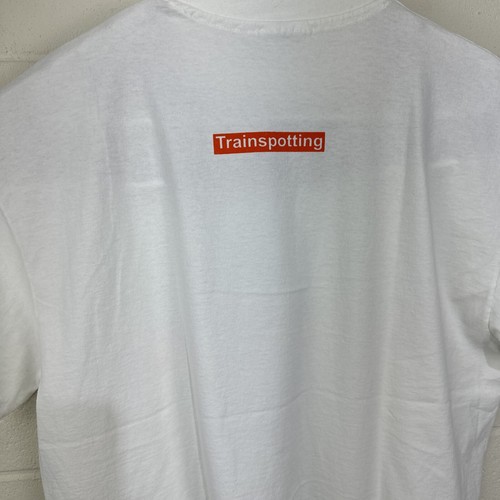 TRAINSPOTTING 1996 MOVIE Cast T Shirt XL Orange bar Modern Reprint White - Picture 18 of 20