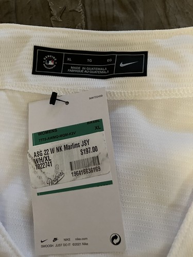MIAMI MARLINS Baseball 2022 All Star Game NIKE Women's XL Jersey NEW White MLB - Picture 5 of 5