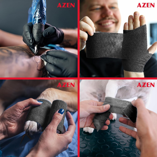 16 Pack Self Adhesive Bandage Wrap Black, 2" X 5 Yards Black Athletic Tape, Vet - Picture 7 of 12