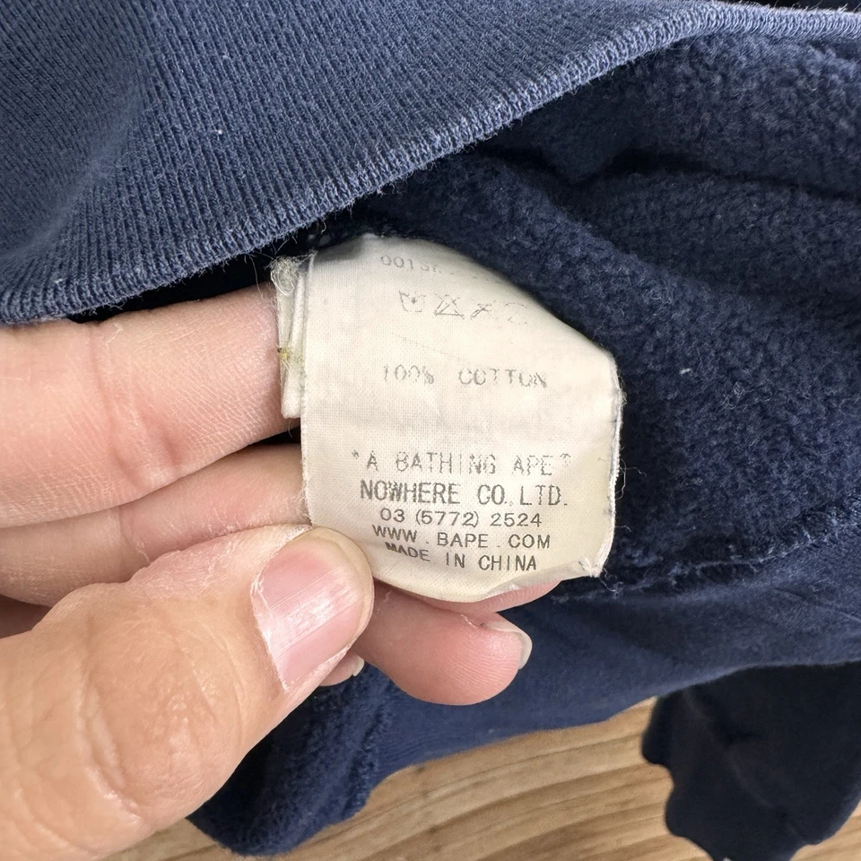 A Bathing Ape Navy Camo Crewneck Sweatshirt XL - Image 4 of 4