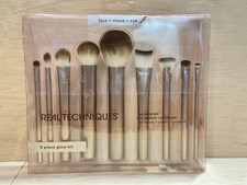 Real Techniques 9 Piece Au Naturale Makeup Brush Set, For Liquid, L, Gold