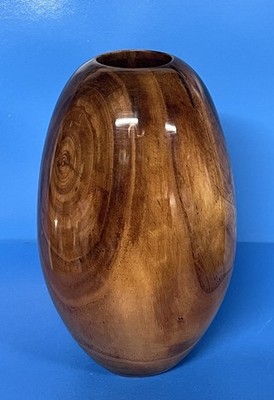 Hand-Turned Mimosa Wood Vase Signed Rud 2019 #166 Hollow Form 6.75 