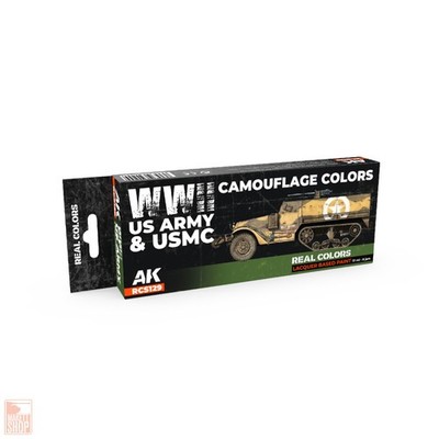 AK Interactive RCS129 - WWII US Army & USMC Camouflage Colors SET - Neu