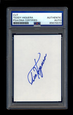 TEDDY HIGUERA VINTAGE SIGNED MINT CUT PSA/DNA AUTOGRAPHED MILWAUKEE BREWERS HOF