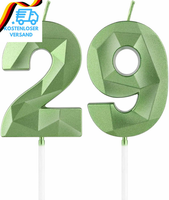 GrüNe Kerzen Zum 29Th Geburtstag, 3D GrüNe Zahl 29 Kerze FüR Kuchen, Junge MäDch