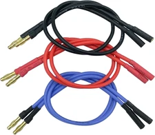Banana Bullet Connector Extension Cable 4mm RC Motor ESC Wire 6Pk