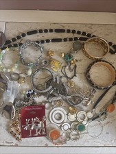 Mixed Jewelry Crafters Lot Mismatched Broken Crafts Repair  Over 1 Lb