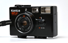 Exc 5 Konica EFJ Auto Date Black 36mm Point Shoot Film Camera From JAPAN 75