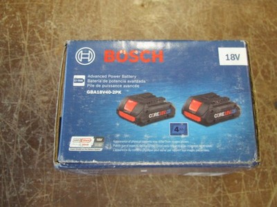 BOSCH 18V 4.0 Ah 2 Pack Batteries (GBA18V40-2PK). NIB