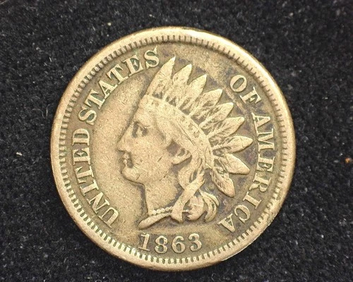 HS&C: 1863 Indian Head Penny/Cent VG - US Coin