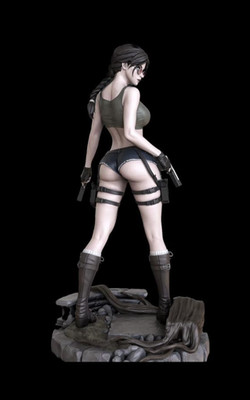 Lara Croft Tomb Raider/3d Figure 25cm Collectible Professional Hand Painted