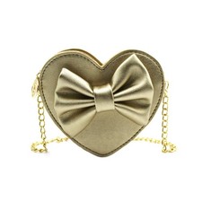 Cute Heart-shaped Crossbody Purse Bowknot Shoulder Bag for Little Girls