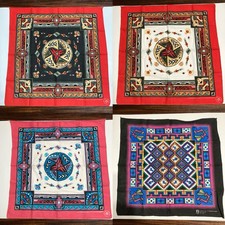 Lot of 4 Southwest Aztec Bandana Handkerchief Tribal Cowboy USA Wamcraft P/Paris