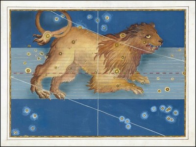 Leo The Lion Zodiac 1603 Johann Bayer Uranometria Star Map Celestial Chart Art