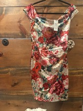 GUESS Floral Wedding Guest Dress Easter Spring Floral Pink And Green Sz Med NWT