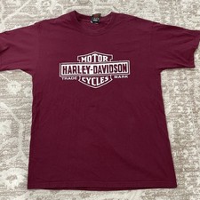 Harley Davidson Men's Tee Shirt L Maroon REFLECTIVE Distressed New Berlin WI Vtg