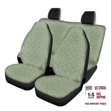Damask Pattern Car Seat Covers Cushion Cases Full Set - Antique Sage Green