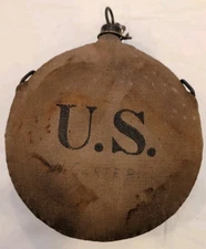 Antique U.S. M1878 Canteen with Chain stopper