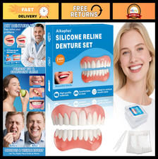 Moldable False Teeth Veneers - DIY Silicone Dentures Set for Upper  Lower Smile