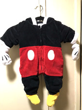 DISNEY MICKEY ONE PIECE HOODED WITH GLOVES PRE-OWNED 3-6 MONTHS GREAT SHAPE