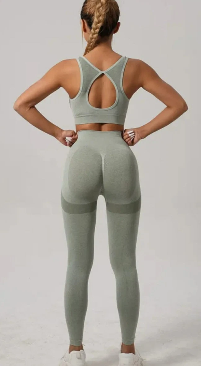 Jamron Dames Rekbare Yoga Kleding Set Sportbeha Leggings 2 Stuks