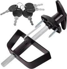 Shed Door Latch T-Handle Lock Kit with 5 KeysBTEOBFY 5-1/2" Stem Storage Barn...