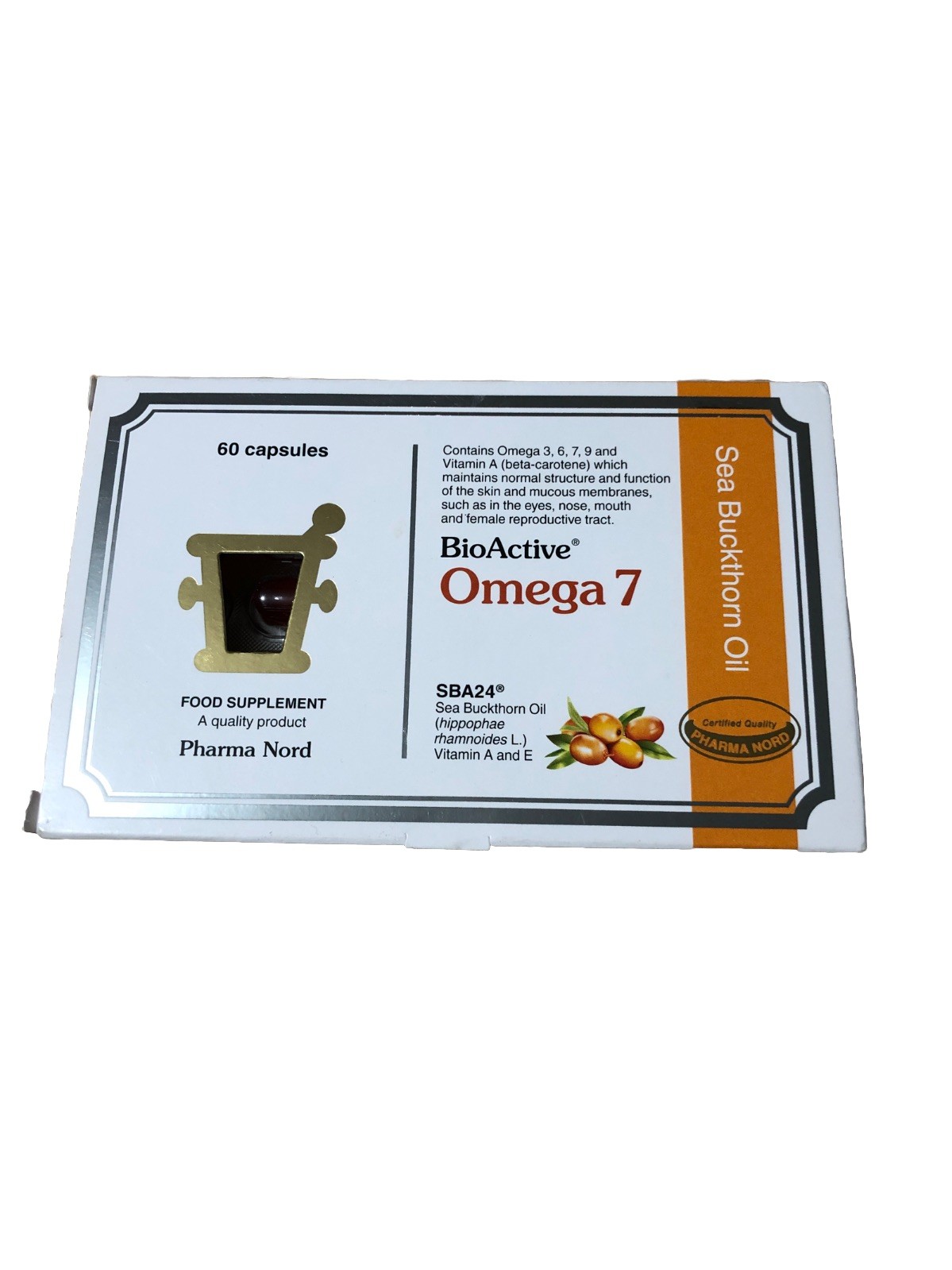 BioActive Omega 7 Sea Buckthorn Oil. 60 Capsules. Vitamin A&D. Exp: 12/28