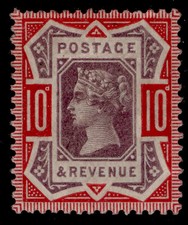 GB QV SG210 SPEC K39(3), 10d dull purple & scarlet, M MINT. Cat £95.