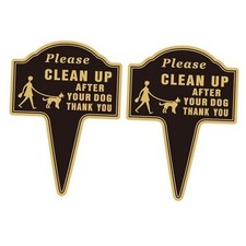 Please Clean Up After Your Dog Sign with Stake Dog Poop Signs for Yard No