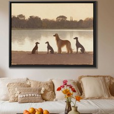 Dog Art Decor Afghan Hound Canvas Print Animal Drawing Vintage Dog Wall Art