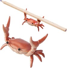 1 Pc Red Creative Crab Pen Holder Weightlifting Crabs Pen Stand Storage Rack Off
