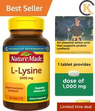 L-Lysine 1000 mg, Dietary Supplement, 60 Tablets, 60 Day Supply