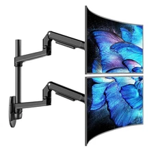 Dual Monitor Wall Mount for Flat or Curved Screens up to 38" Within 25 lbs, F...