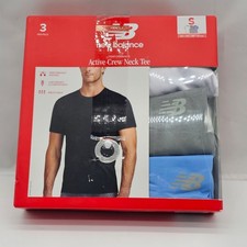 NEW BALANCE Performance Mens Sz Small Active Crew Neck Tee Logo New In Box 3